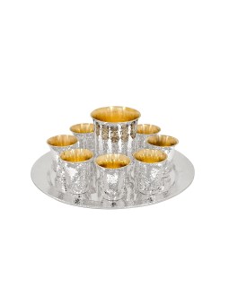 Ensemble de Kiddouch martelé en argent sterling avec liqueurs, cadeaux de Pâque,
