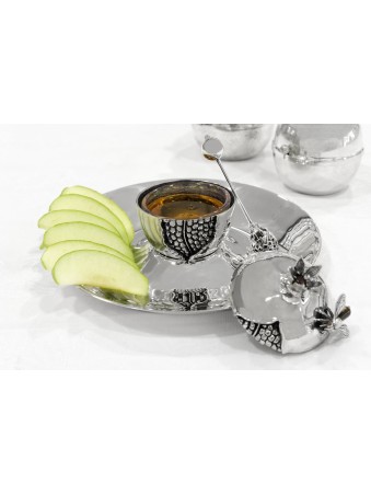 Ensemble de plats de miel de grenade argentée, cadeaux de mariage juifs, Jud israélien