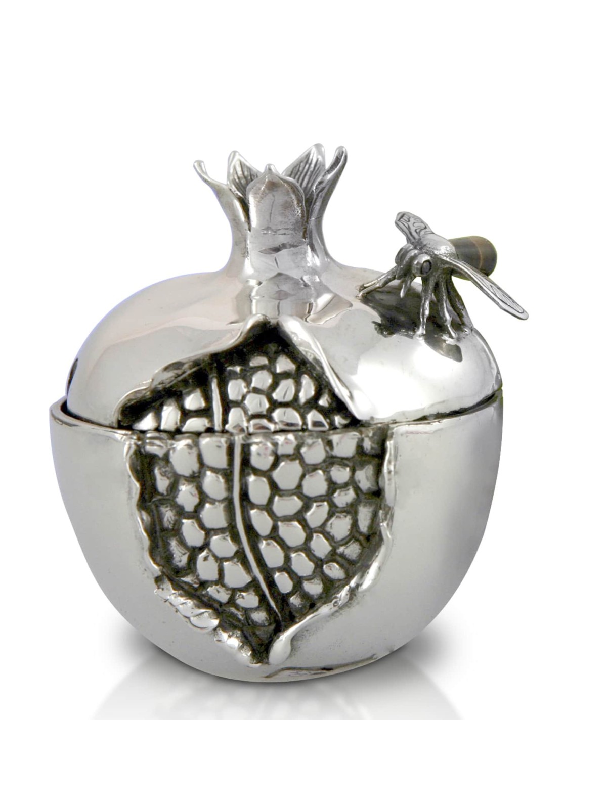 Unique Pomegranate Shaped Honey Dish Set , Tu B'Av Gifts , Israeli Jud