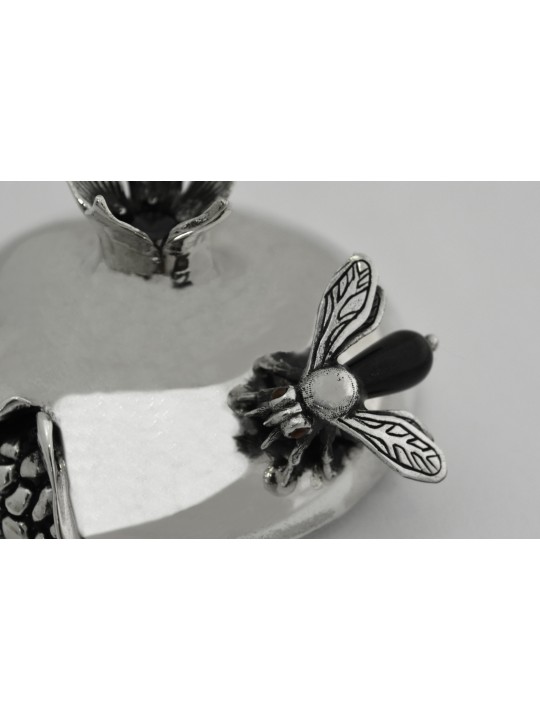 Unique Pomegranate Shaped Honey Dish Set , Tu B'Av Gifts , Israeli Jud