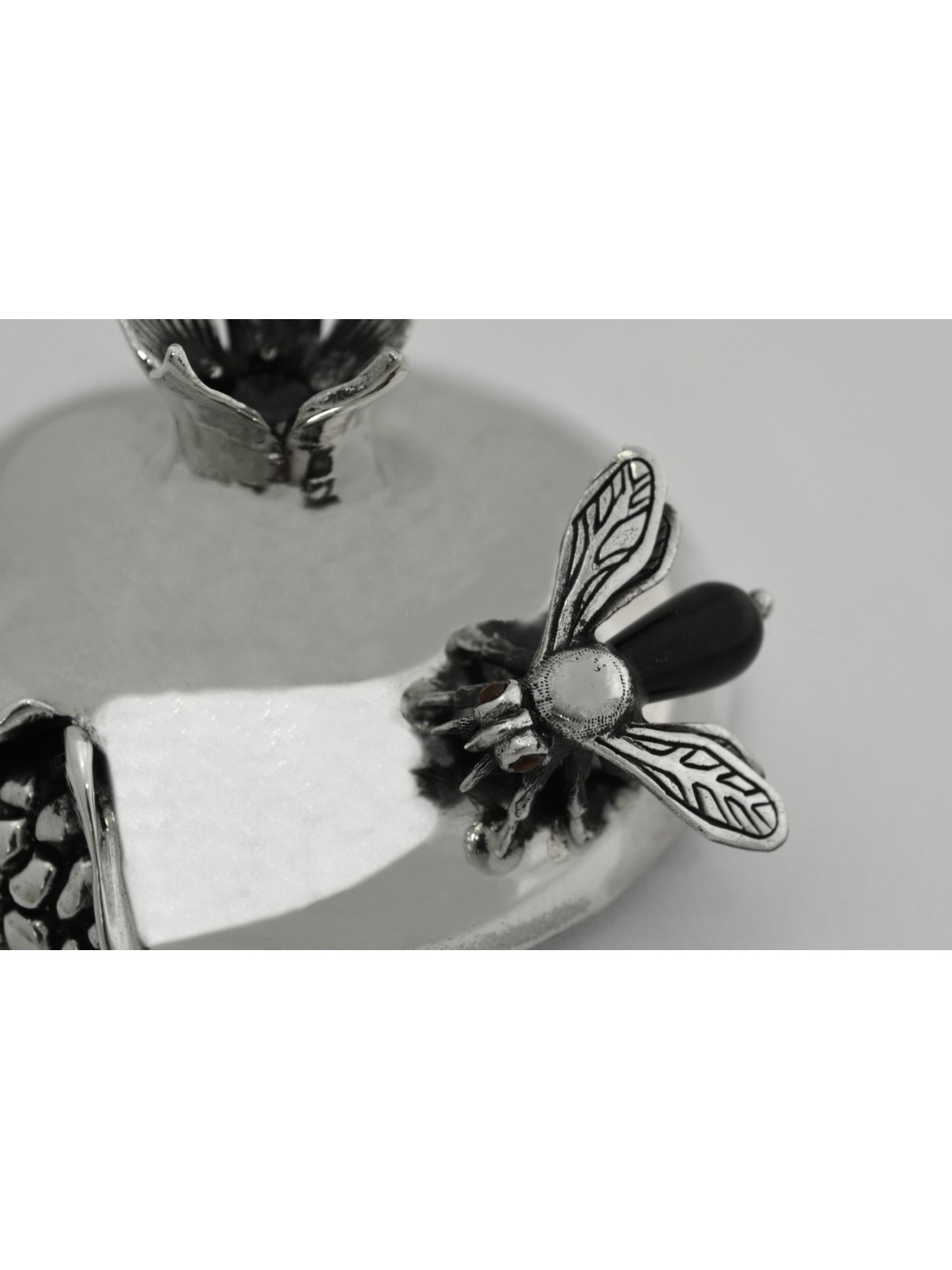 Unique Pomegranate Shaped Honey Dish Set , Tu B'Av Gifts , Israeli Jud