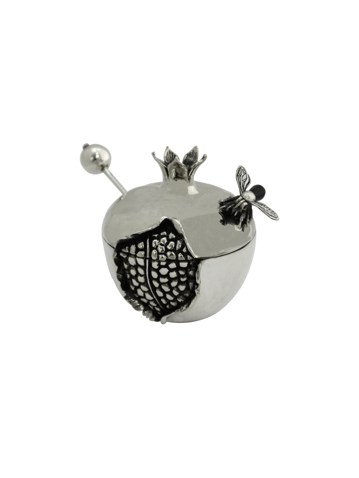 Unique Pomegranate Shaped Honey Dish Set , Tu B'Av Gifts , Israeli Jud