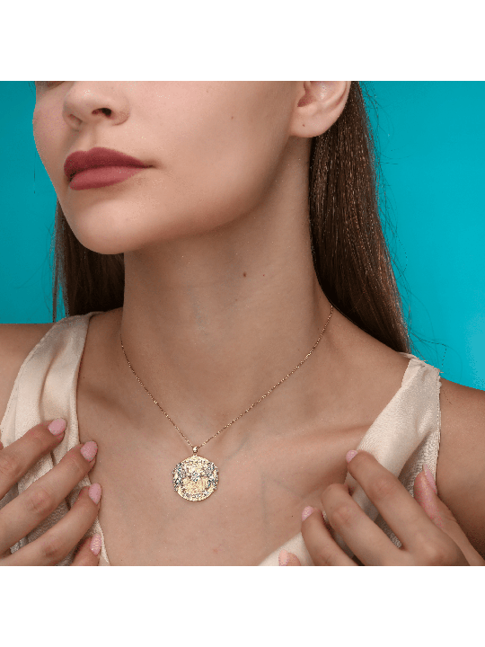 14k Gold Lion of Judah Priestly Blessing Pendant w , Add 14K Chain , I