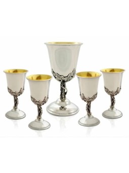 Ensemble de liqueur en argent sterling avec tige unique, cadeaux de Pâque, israélien