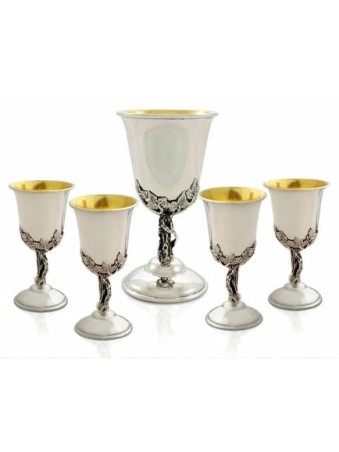 Ensemble de liqueur en argent sterling avec tige unique, cadeaux de Pâque, israélien