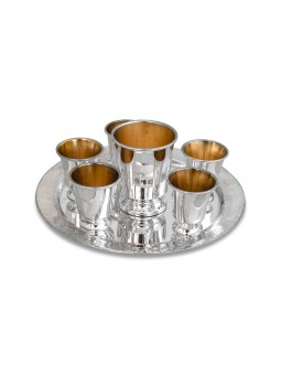 Ensemble de Kiddouch en argent avec 6 mini tasses à liqueur, cadeaux de Pâque, israélien