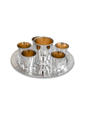 Ensemble de Kiddouch en argent avec 6 mini tasses à liqueur, cadeaux de Pâque, israélien