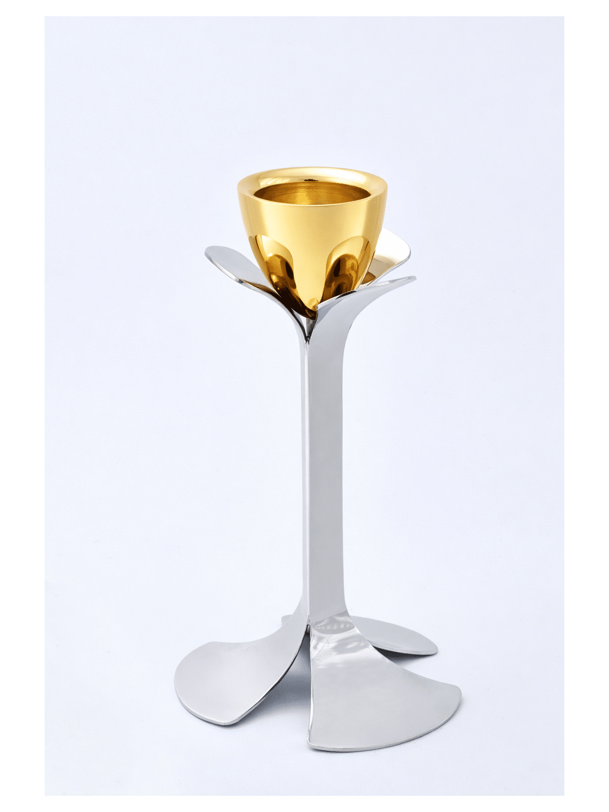 Silver and Gold Plated Metal Blooming Petal Candle , Jewish Wedding Gi
