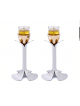 Silver and Gold Plated Metal Blooming Petal Candle , Jewish Wedding Gi