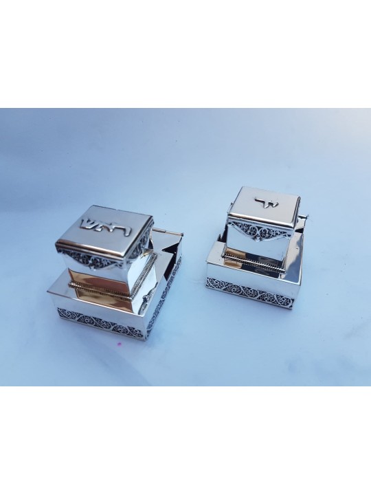 Boîte Tefillin en filigrane en argent sterling sur mesure, Tefillin et Tefi