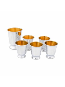 Silver Kiddush Liqueur Set with 6 Small Cups , Passover Gifts , Israel