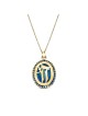 Giant Size14K Gold Decorated Chai Enameled Necklac , Add 14K Chain , I