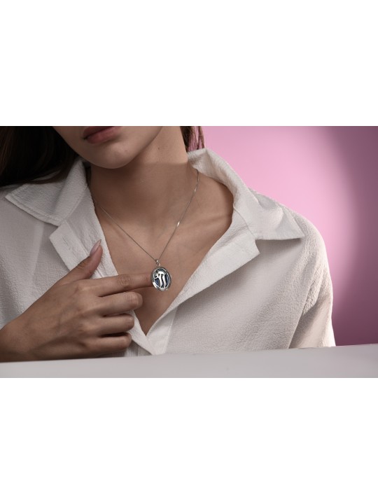 Collier émaillé Chai décoré en or 14 carats de taille géante, ajouter une chaîne 14 carats, I