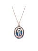 Collier émaillé Chai décoré en or 14 carats de taille géante, ajouter une chaîne 14 carats, I