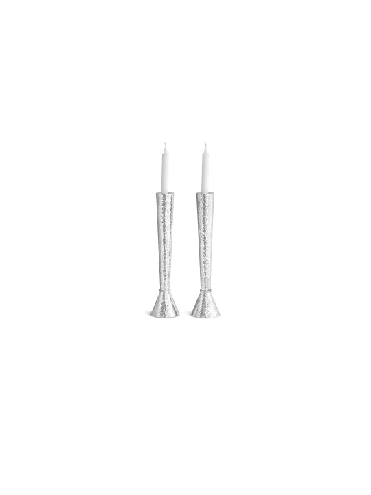 Chandeliers en argent martelé de taille moyenne avec plateau, canette en argent sterling
