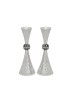 Grands chandeliers en argent sterling martelés, chandelier en argent sterling