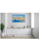 Mur occidental abstrait contemporain bleu et or K, abstrait juif A