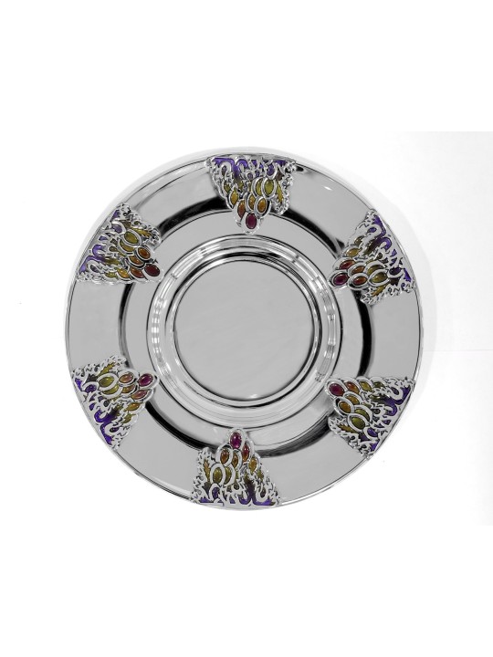 Grapes Design Silver Kiddush Cup Set , Modern Kiddush Cups , Israeli J