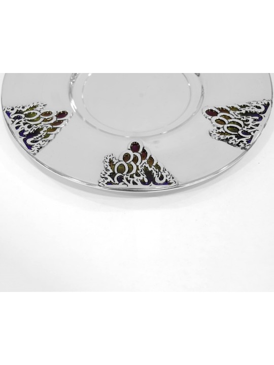 Grapes Design Silver Kiddush Cup Set , Modern Kiddush Cups , Israeli J