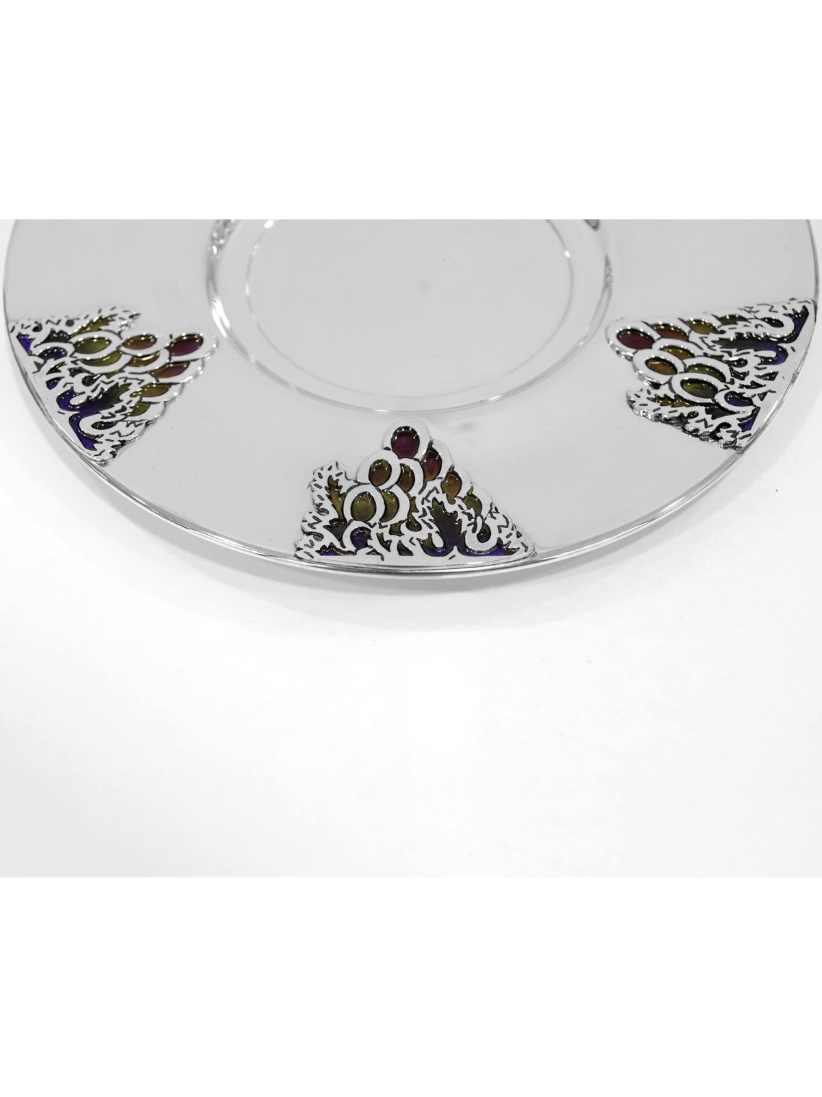 Grapes Design Silver Kiddush Cup Set , Modern Kiddush Cups , Israeli J