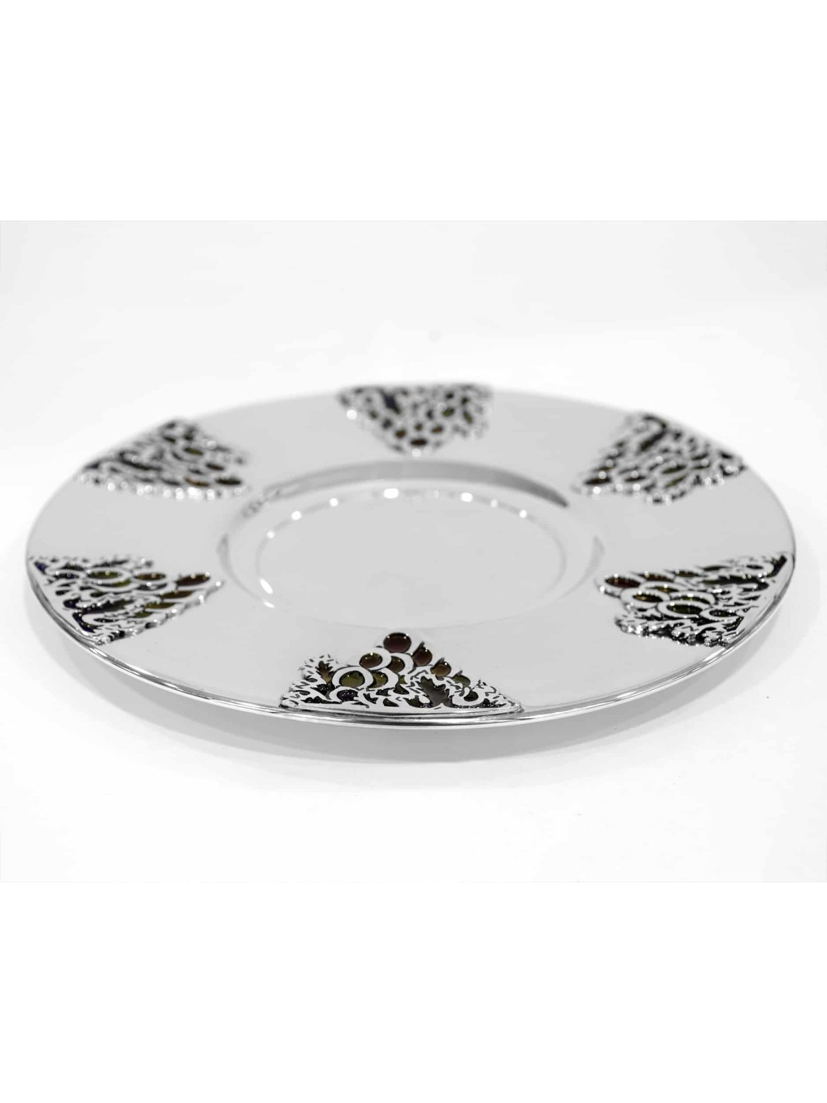 Grapes Design Silver Kiddush Cup Set , Modern Kiddush Cups , Israeli J
