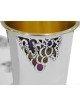 Grapes Design Silver Kiddush Cup Set , Modern Kiddush Cups , Israeli J