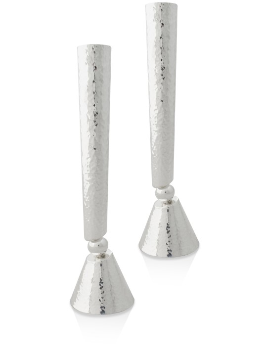 Grands chandeliers martelés modernes en argent sterling, argent sterling C