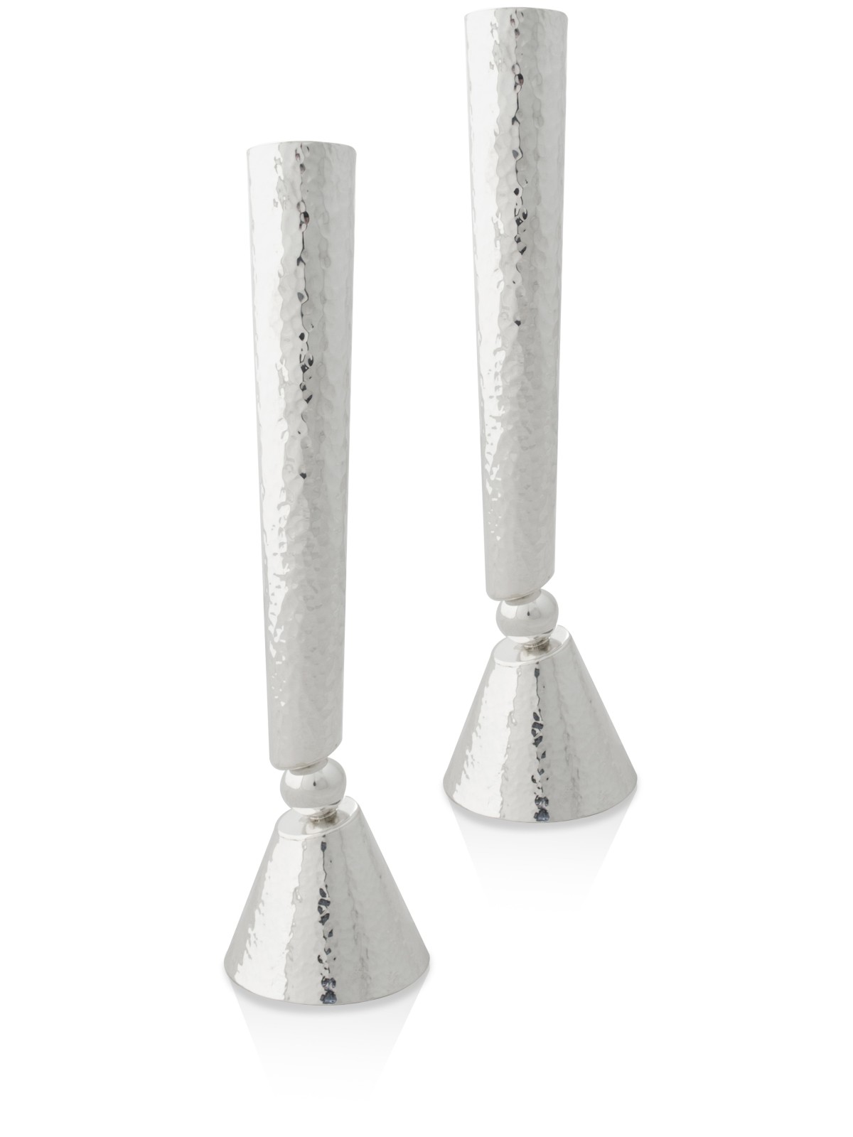 Grands chandeliers martelés modernes en argent sterling, argent sterling C