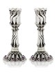 Petits chandeliers extraordinaires en pierre d’améthyste, canette en argent sterling