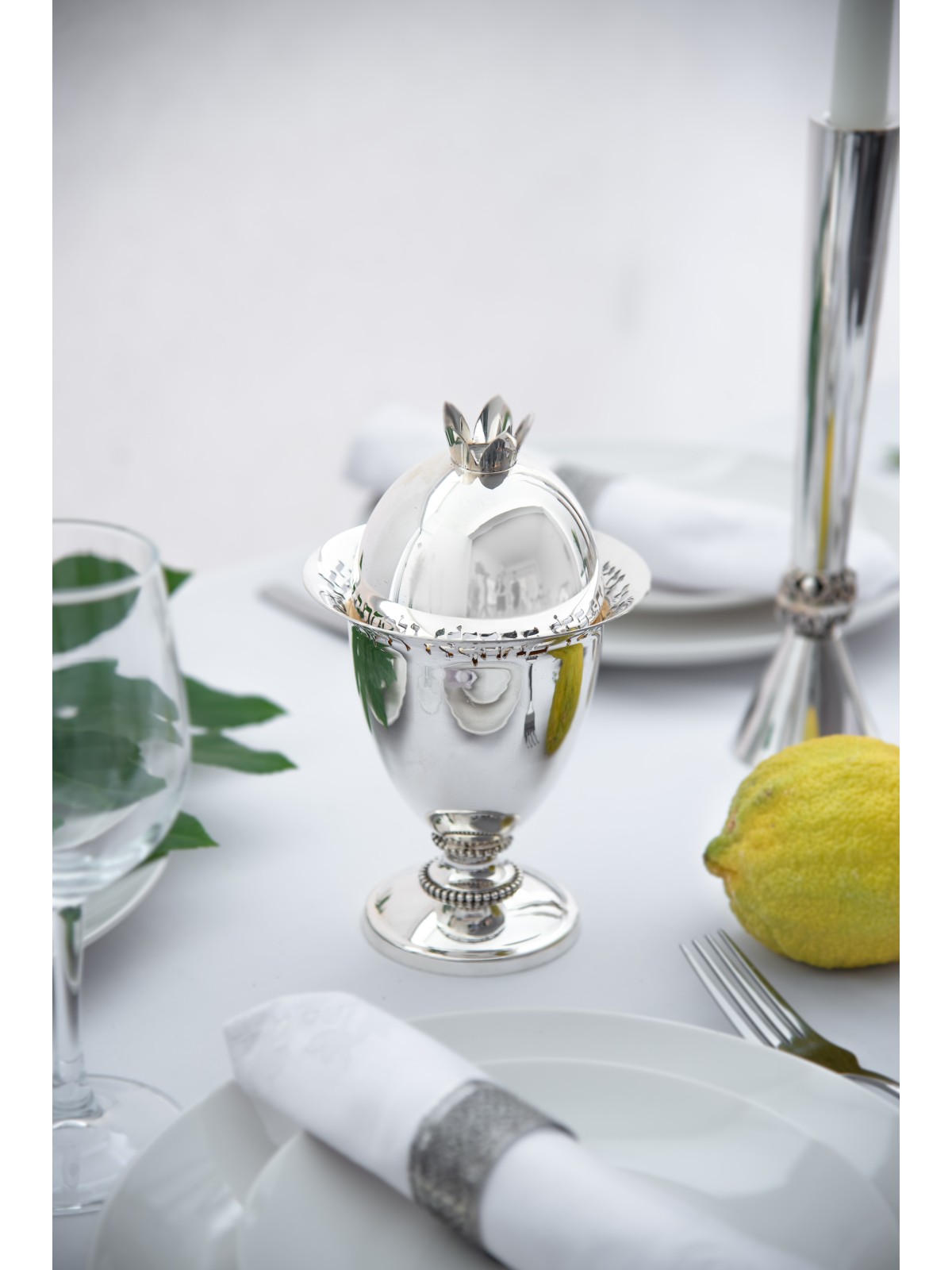 Boîte Etrog en argent sterling avec motif reflets, cadeaux Tu B'Av, est