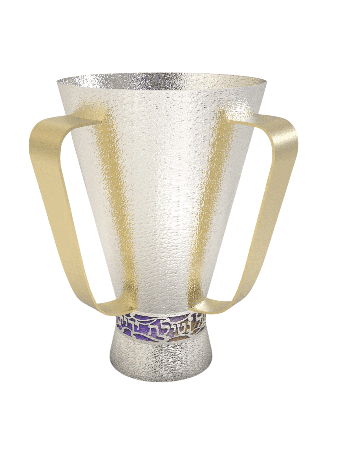 Tasse de lavage en argent martelé faite à la main, cadeaux de Pâque, judaïque israélien