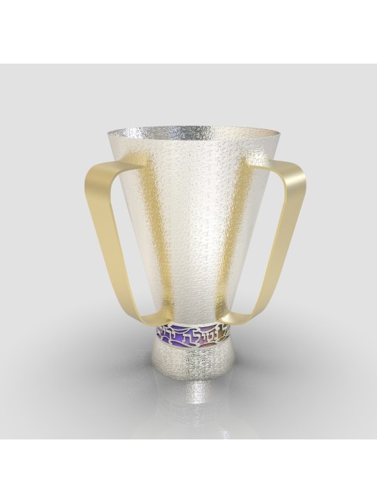 Tasse de lavage en argent martelé faite à la main, cadeaux de Pâque, judaïque israélien