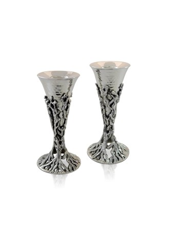 Bougeoirs en argent sterling inspirés de la nature Olive, argent sterling C
