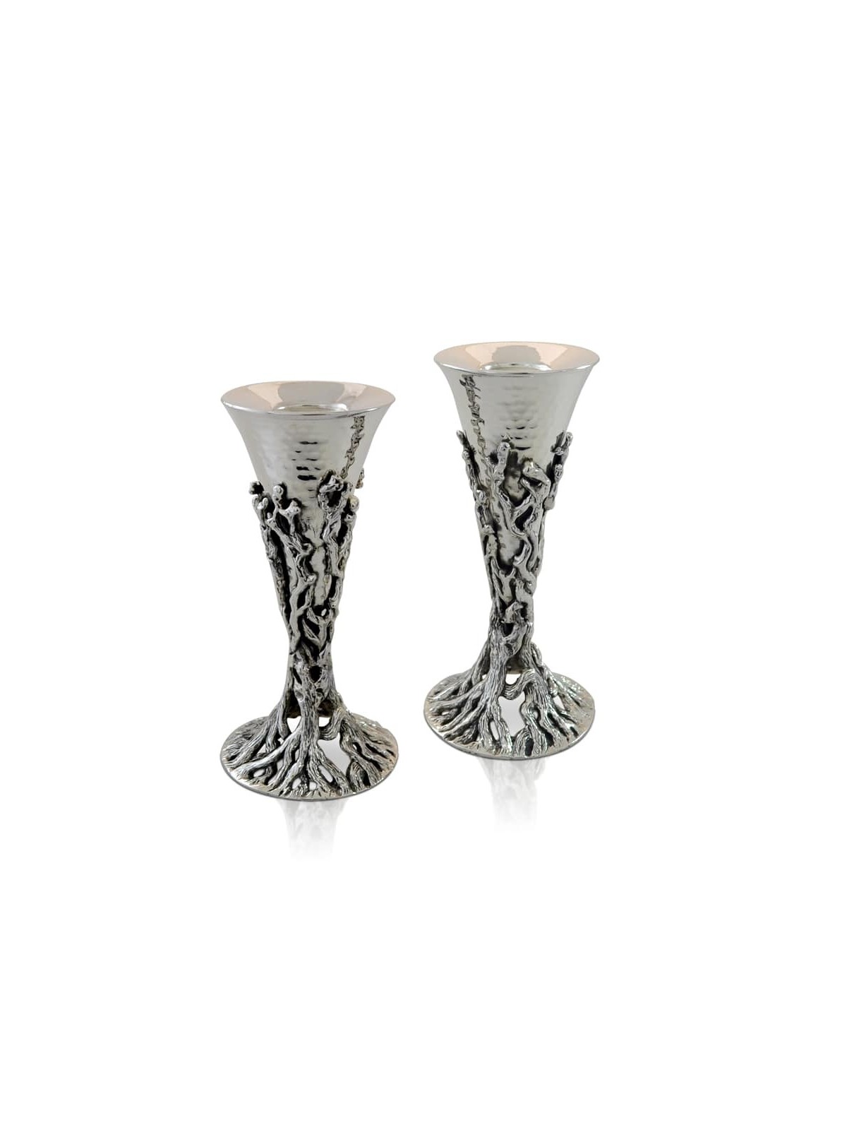 Bougeoirs en argent sterling inspirés de la nature Olive, argent sterling C