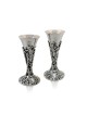 Nature Inspired Sterling Silver Candlesticks Olive , Sterling Silver C
