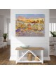 Lueur dorée de Jérusalem Kotel Peinture originale i , Résumé juif A