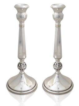 Vintage Sterling Silver Candlesticks Octagon Shape , Passover Gifts ,