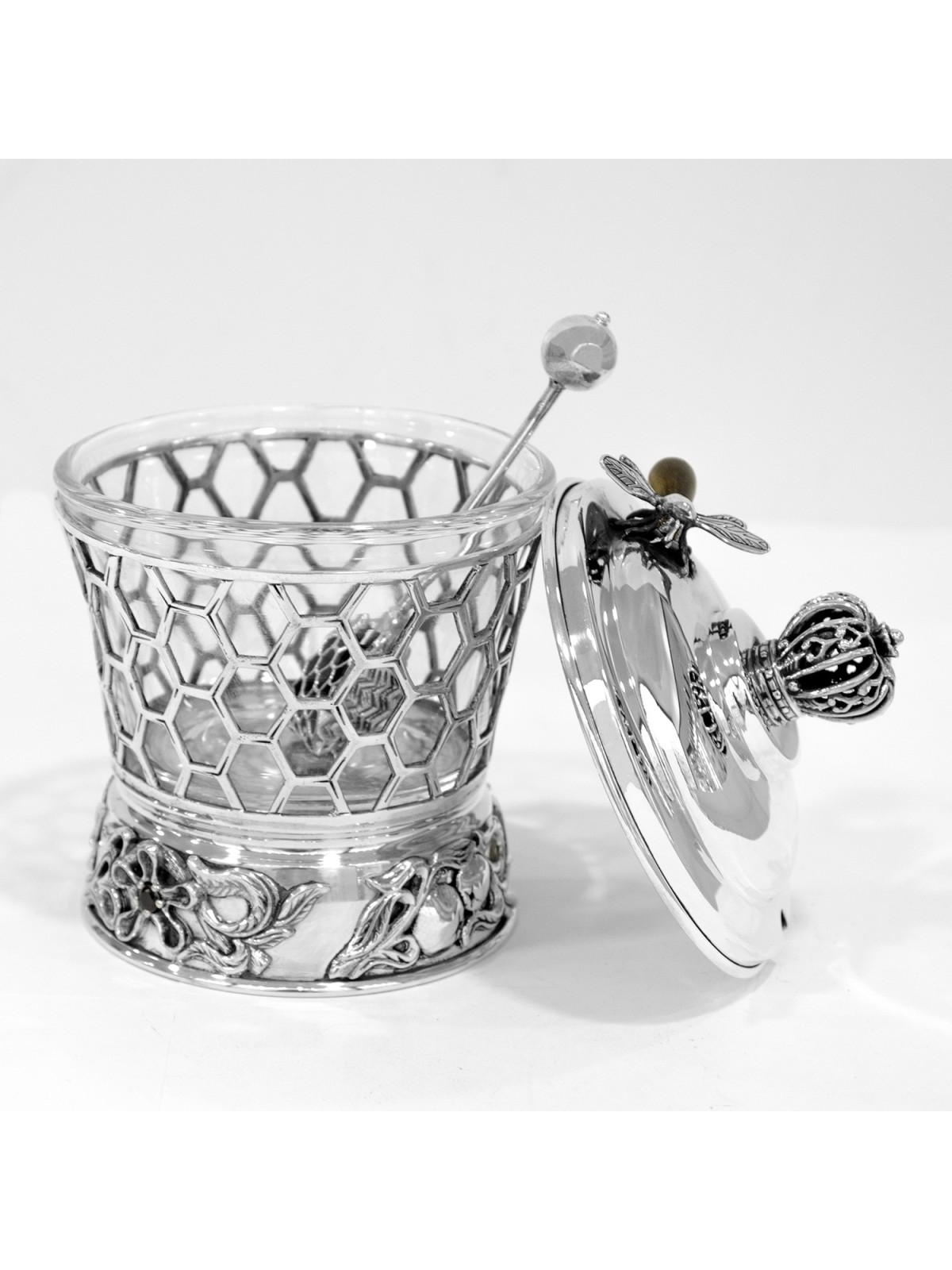 Plat à miel en forme de nid d'abeille nature de Sterling Si, cadeaux Tu B'Av, I