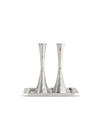Candlesti contemporains et élégants martelés en argent, cadeaux de Pâque,