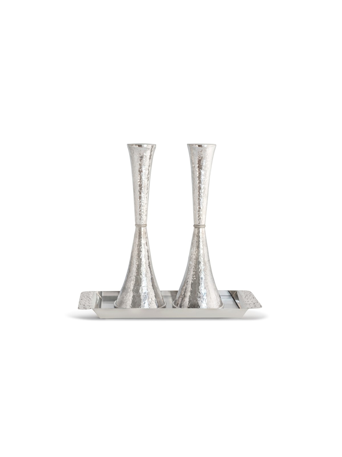 Silver Hammered Contemporary and Elegant Candlesti , Passover Gifts ,