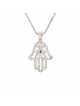 Hollow Hamsa Pendant with Diamonds and Sapphire St , Tu B'Av Gifts , I