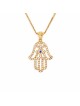 Hollow Hamsa Pendant with Diamonds and Sapphire St , Tu B'Av Gifts , I