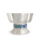 Hammered Washing Cup With Blue Enamel , Passover Gifts , Israeli Judai