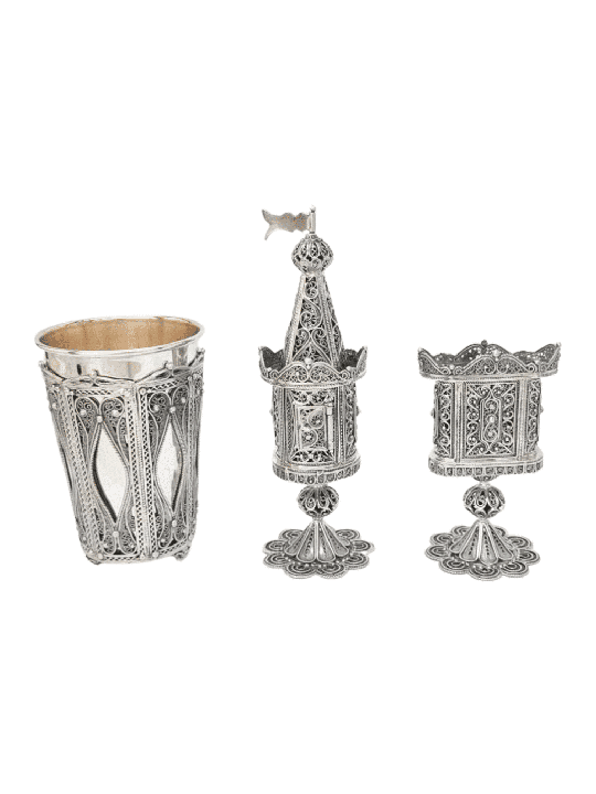Extraordinary Filigree Havdalah Set From Pure Silv , Tu B'Av Gifts , I