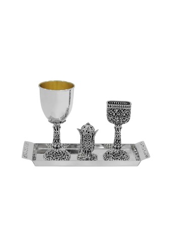 Ensemble Havdalah en argent sterling décoré traditionnel, cadeaux Tu B'Av, I
