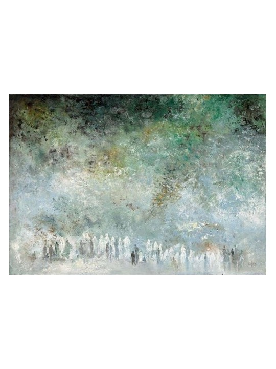 Peinture abstraite unique de couleurs à l’huile du Holly J, abstrait juif A