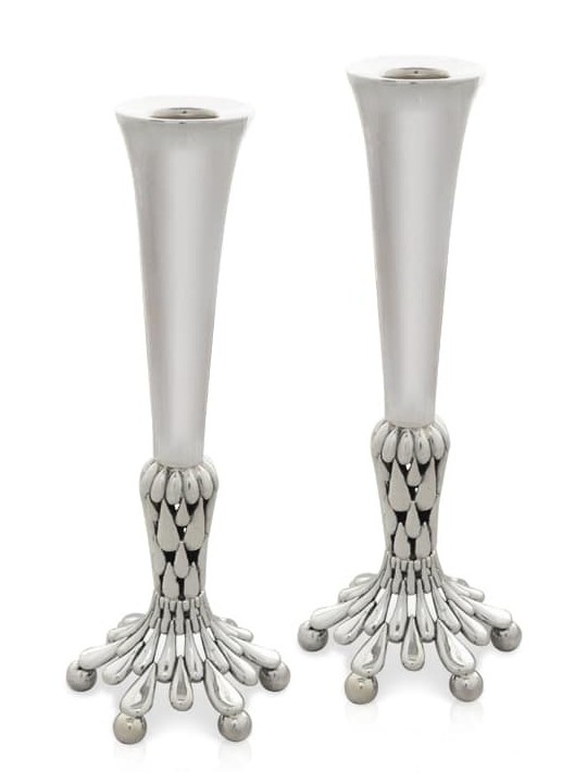 One-of-a-Kind Floral Sterling Silver Candlesticks , Sterling Silver Ca
