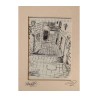 YehuditsArt Sketch Print of Narrow Alleyw... | Jewish Gift from Israel