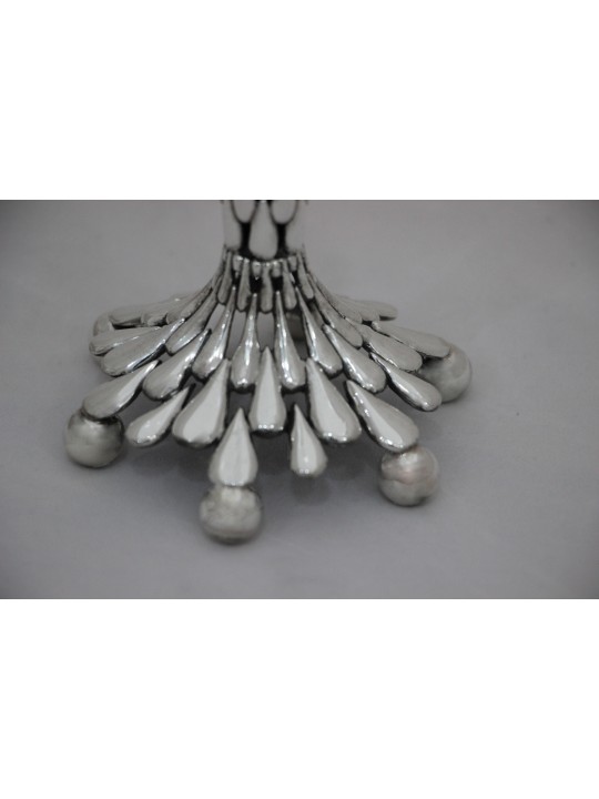 One-of-a-Kind Floral Sterling Silver Candlesticks , Sterling Silver Ca