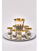 Service à vin en argent sterling avec émail coloré Jeru, Kiddush de Jérusalem